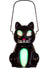 Black Cat Halloween Lantern with Green Lights