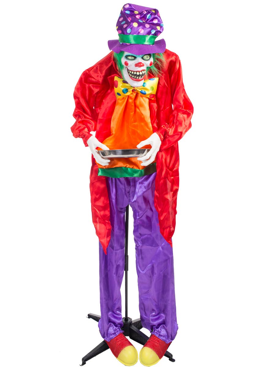 Standing Animated Clown Halloween Decoration with Lights and Sounds