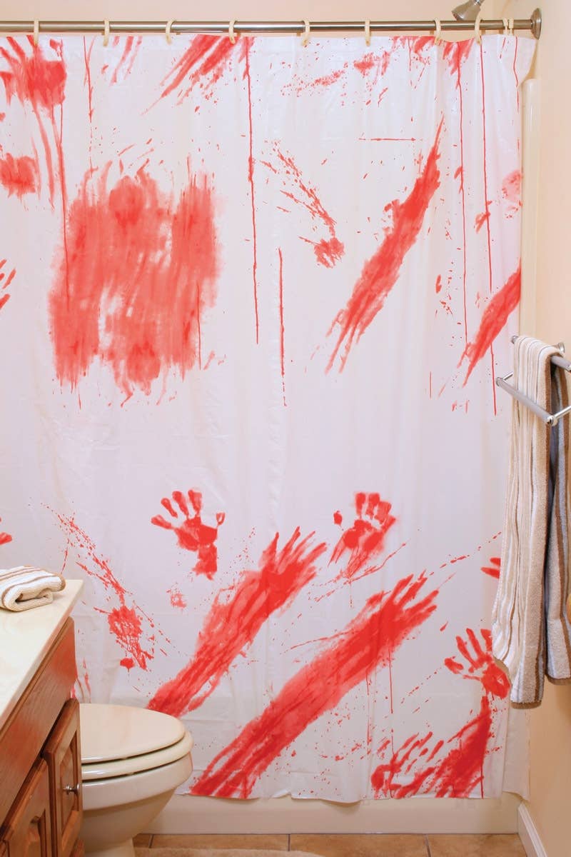 Blood Splattered Halloween Shower Curtain Decoration 2