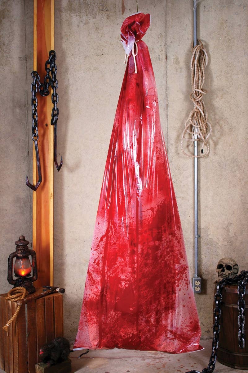 Bloody Body in Bag with Inflatable 60 inch Body Halloween Decoration view 2