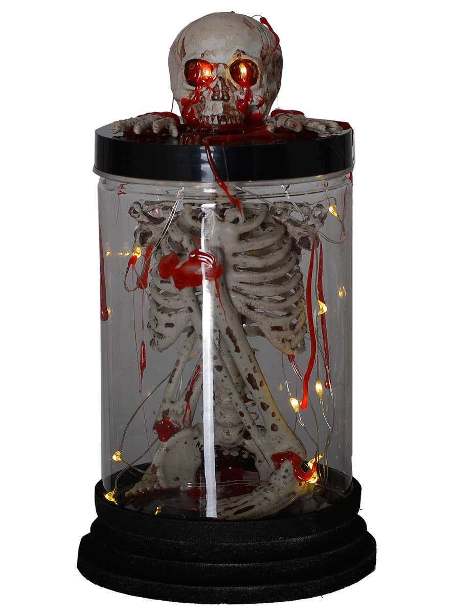 Light Up Bleeding Skeleton Lantern Halloween Prop Alternate Image