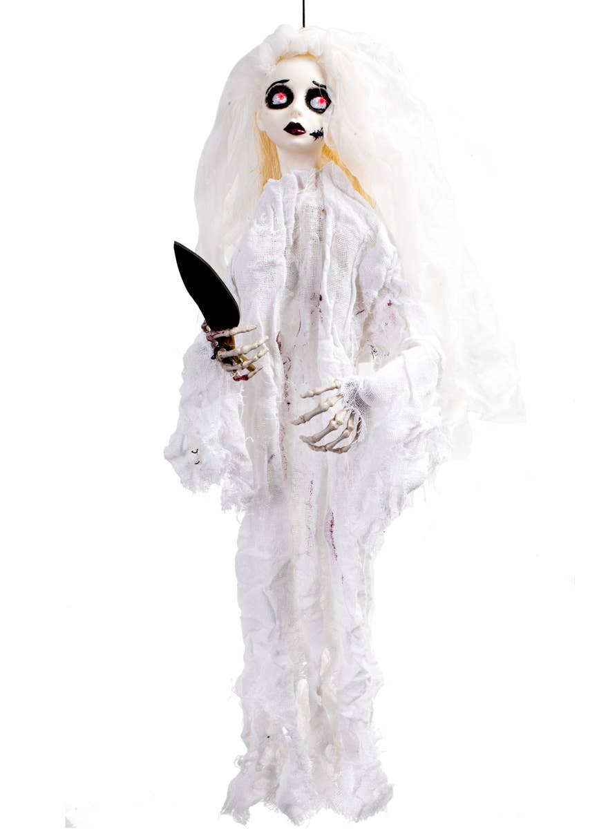Hanging Bride with Knife Halloween Decoration with Lights and Sounds