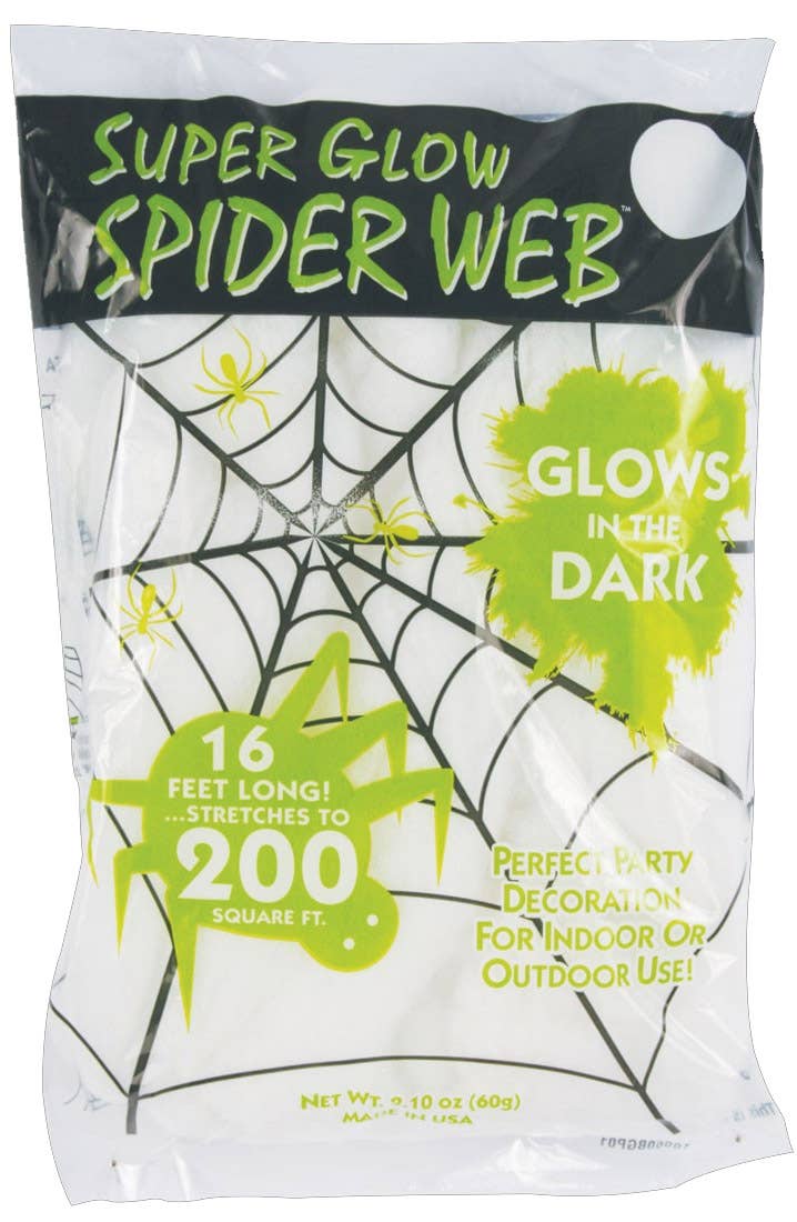 Super Stretchy Glow in the Dark white spiderweb halloween decoration