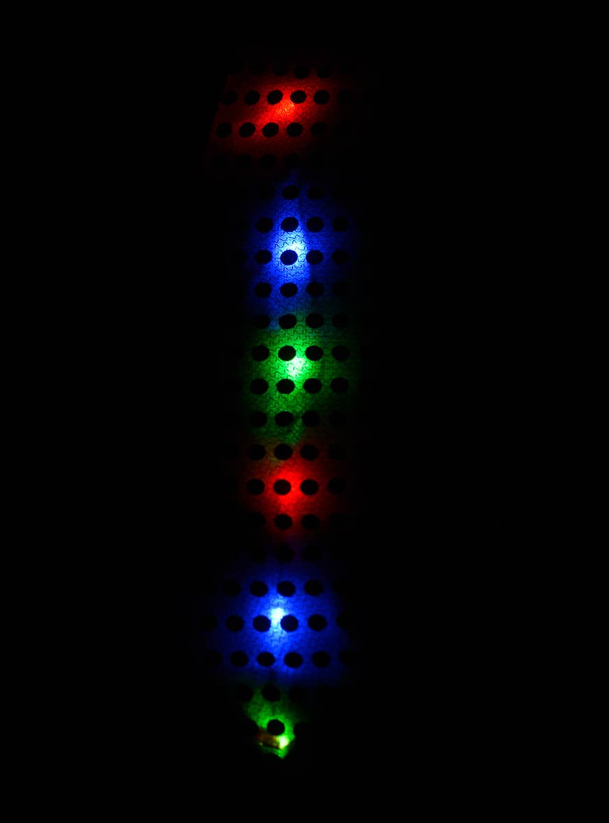 Blue Sequin Light Up Flashing Tie - Alternate Image