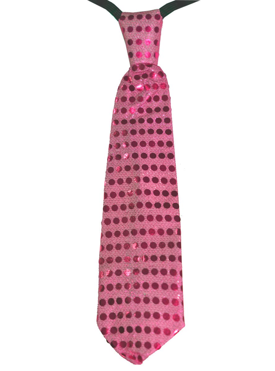 Light Pink Sequin Light Up Flashing Tie - Main Image