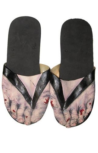 Novelty Grey Decaying Zombie Feet Costume Shoes