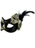Metallic Gold and Black Brocade Masquerade Mask on Glasses