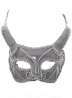 Silver Masquerade Mask with Horns