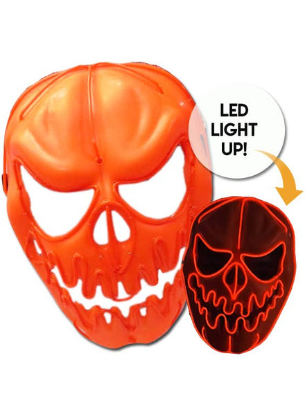 Orange LED Light Up Pumpkin Halloween Mask