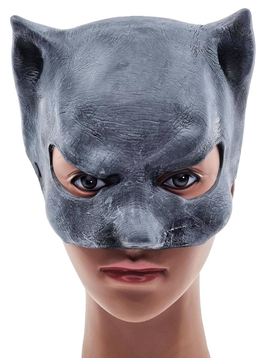 Charcoal Black Cat Girl Mask | Rubber Latex Cat Girl Costume Mask