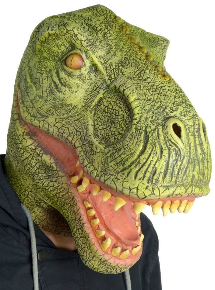 Green latex T-Rex Costume Mask
