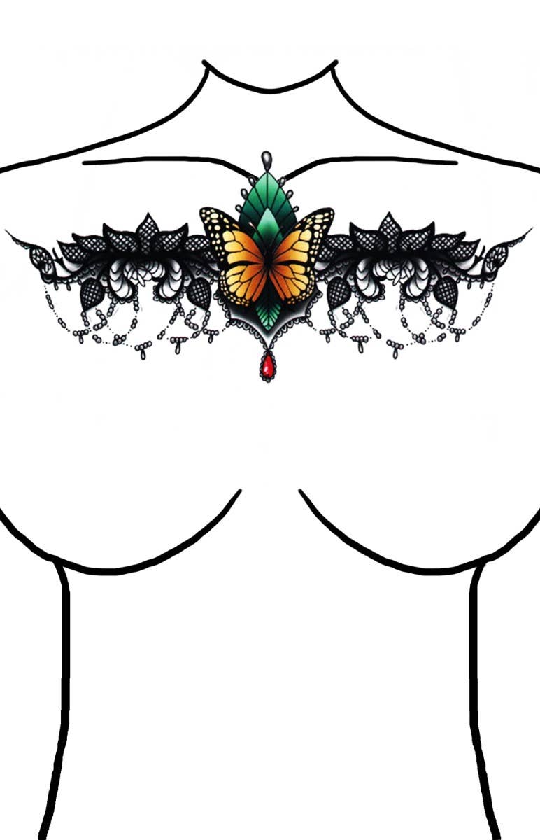 Fake Monarch Butterfly Temporary Tattoos Alternative Image 2