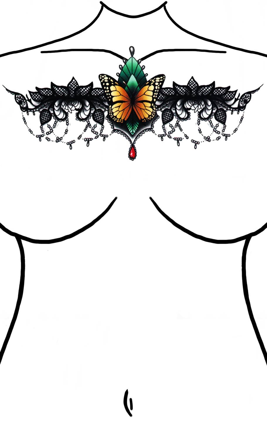 Fake Monarch Butterfly Temporary Tattoos Alternative Image