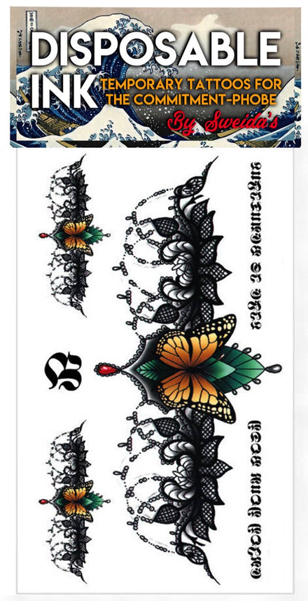 Fake Monarch Butterfly Temporary Tattoos Main Image