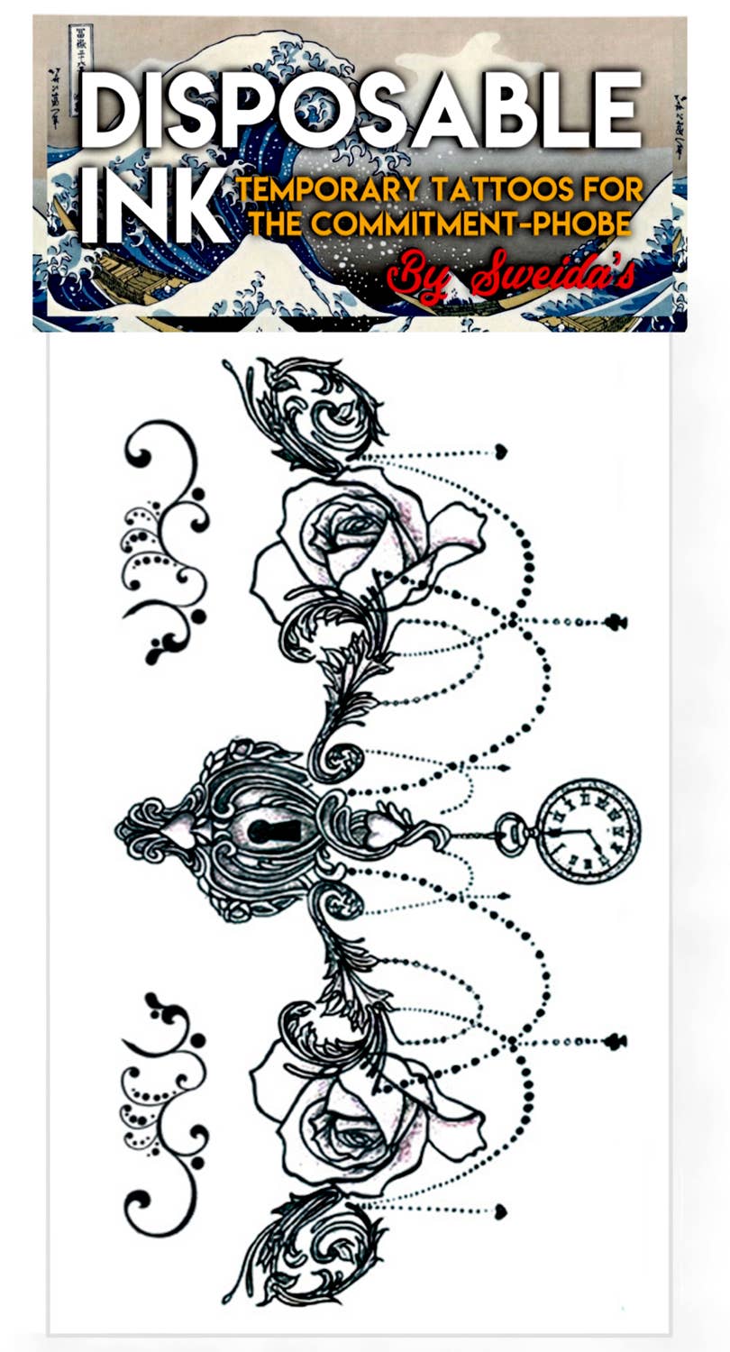 Disposable Ink Dark Alice Mono Tone Temporary Body Tattoo Costume Accessory Main Image