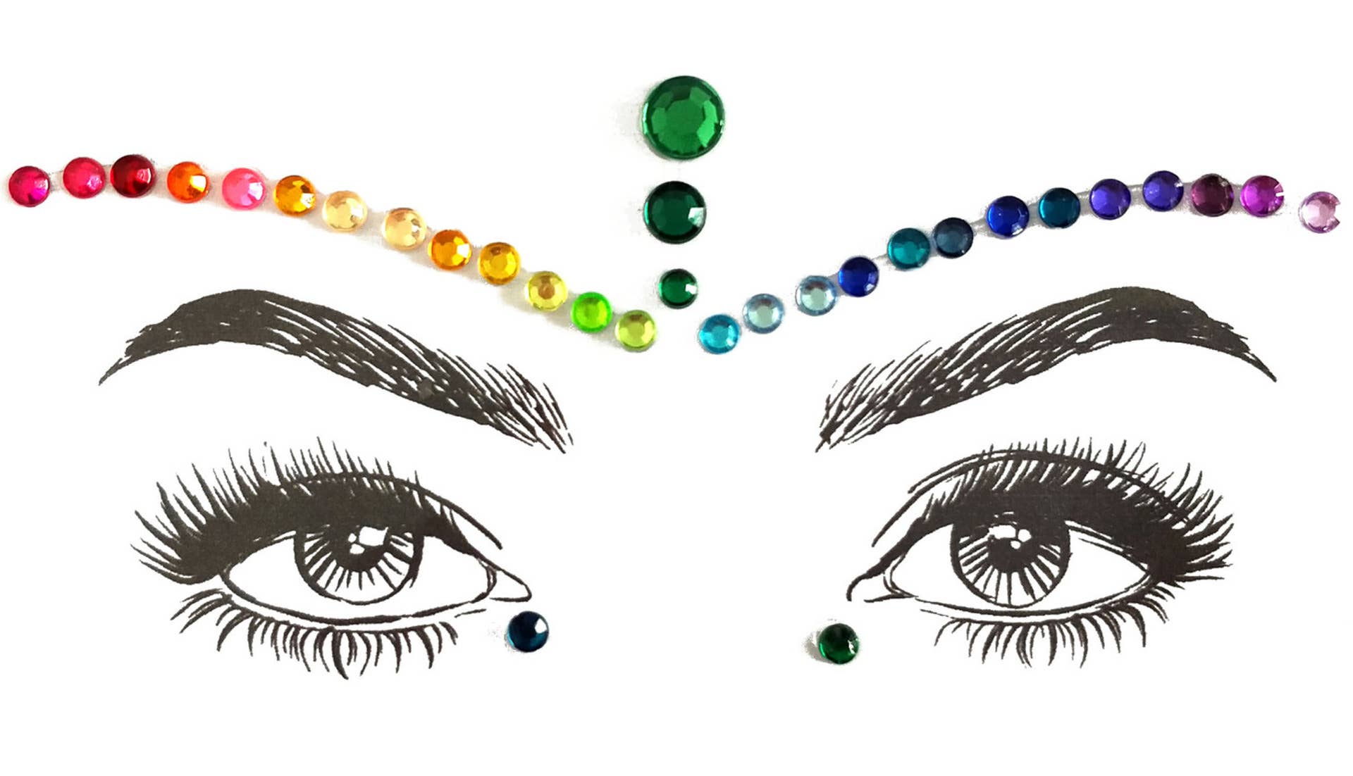 Diamond Daze Pride Rainbow Self Adhesive Mardi Gras Face Jewellery Costume Accessory Zoom Image