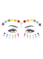 Stars and Dots Rainbow Pride Stick On Face Gems - Main Image
