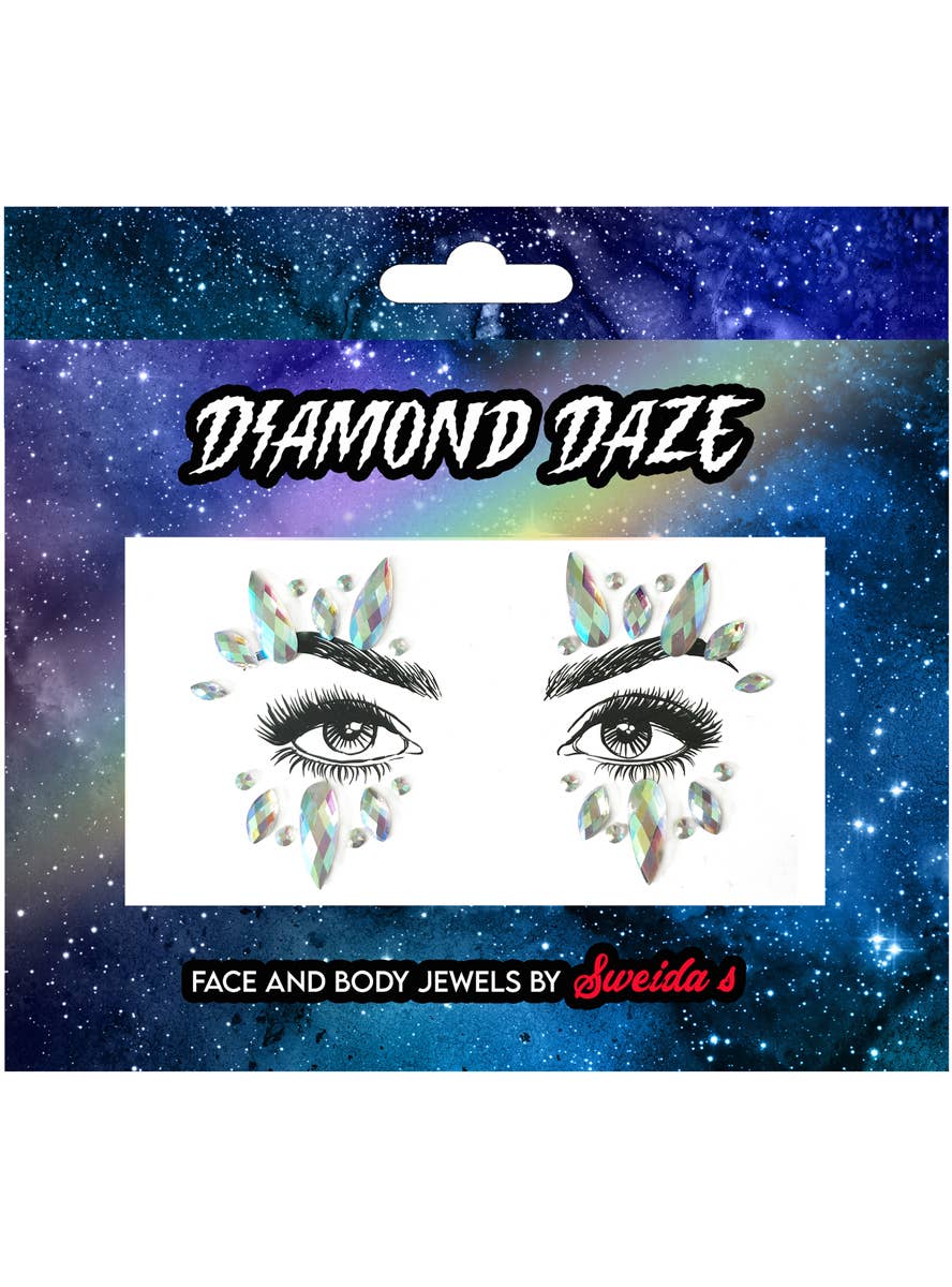 Spiked White Witch Stick On Face Gems - Packaging Image