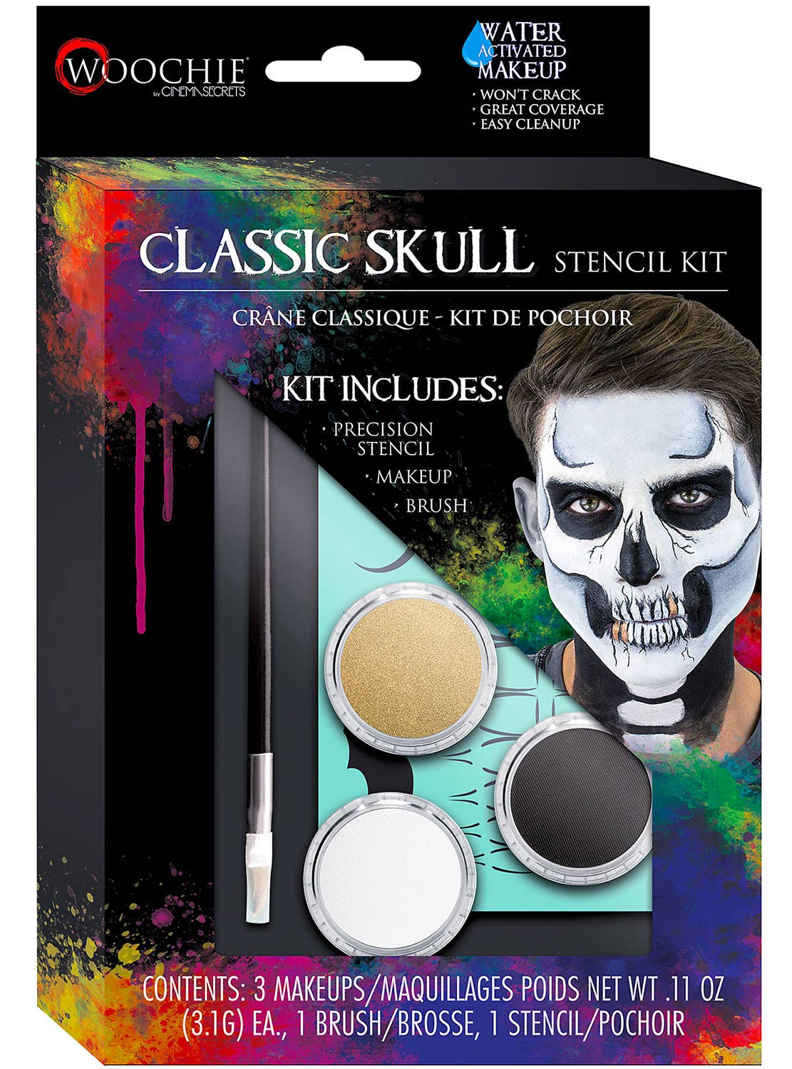 Skeleton Stencil and Makeup Halloween Kit - Main Image