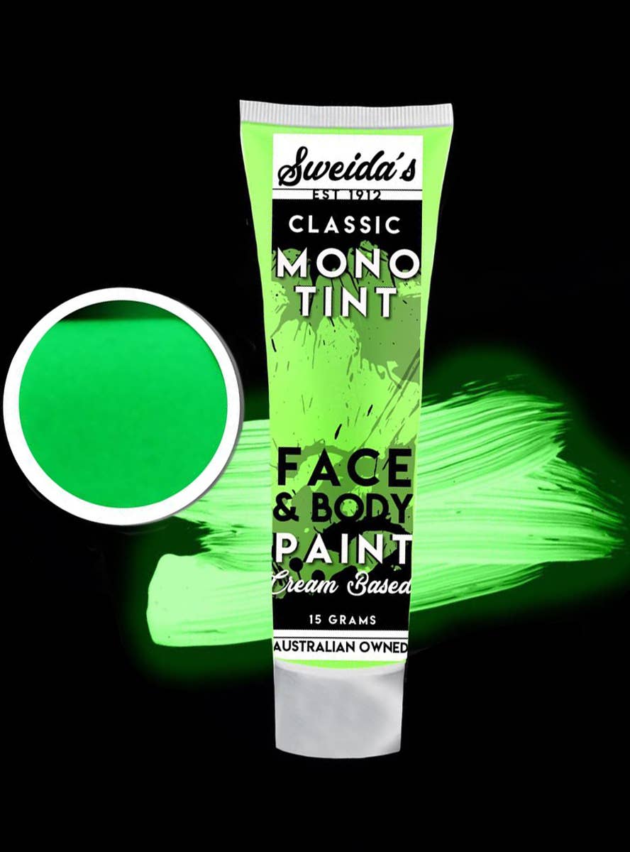 UV Neon Green Monotint Cream Based Costume Mask - Alternate Image