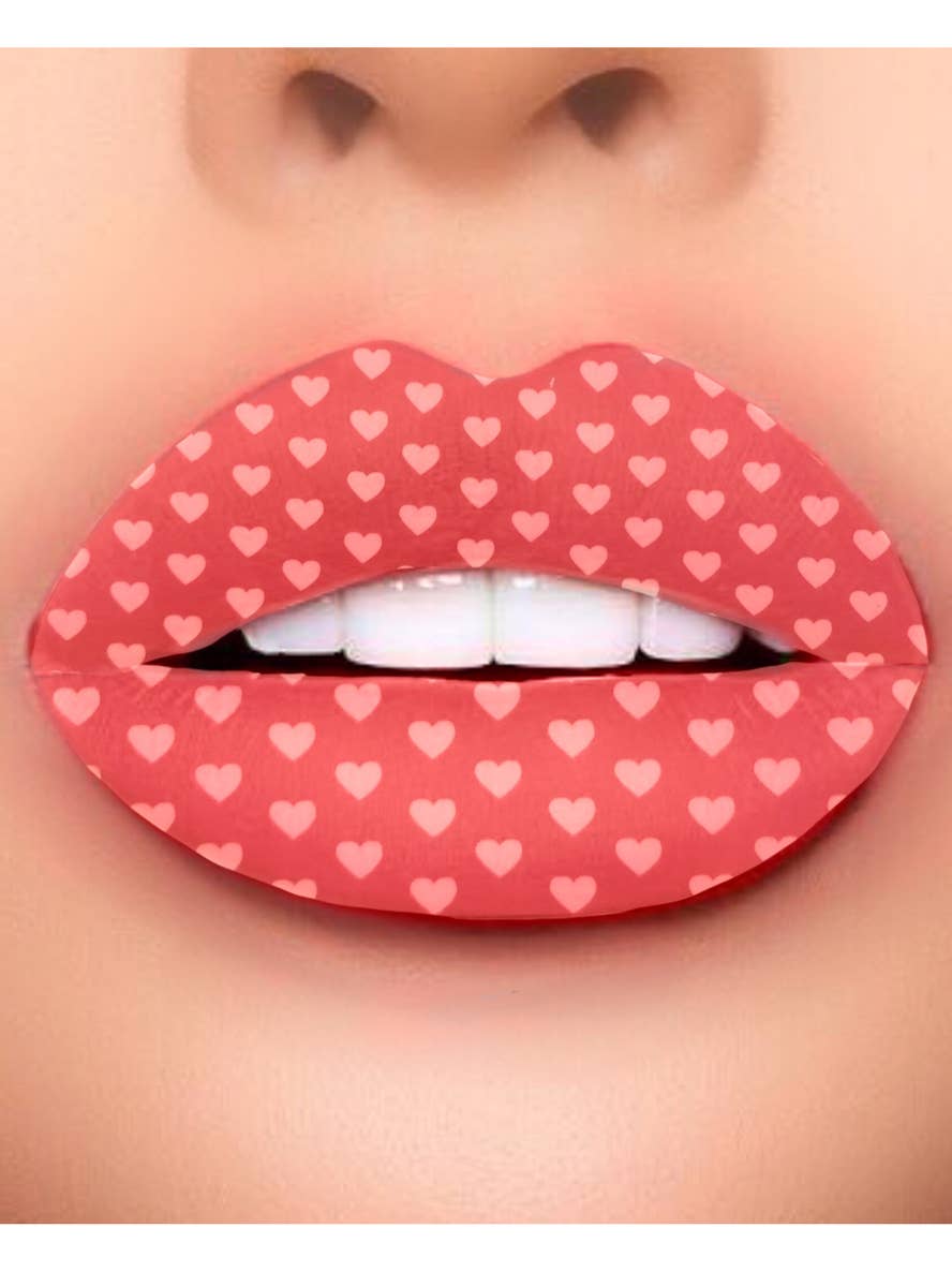 Red and White Kingdom Hearts Temporary Lip Tattoo Costume Makeup