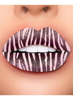 Black and White Zebra Striped Temporary Lip Tattoo Costume Makeup