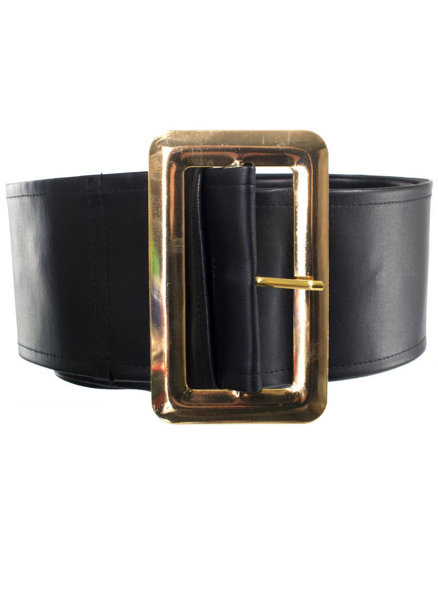 Black Santa Claus Belt with Gold Buckle