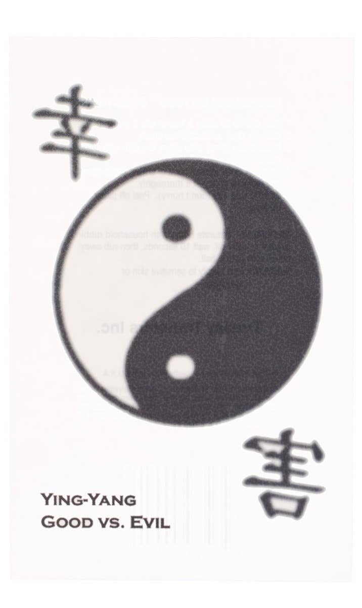 Image of Yin Yang Symbol Temporary Tattoo