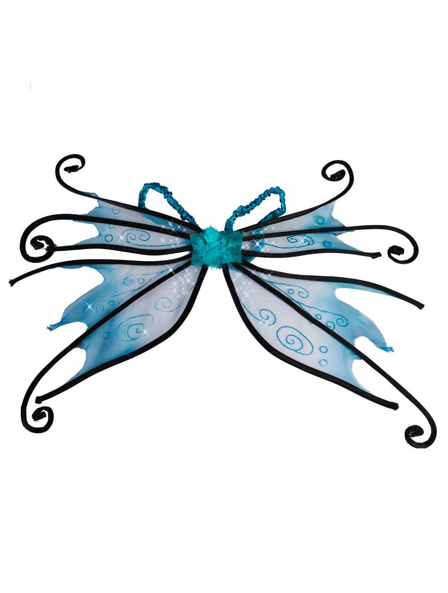 Curley Blue and Black Costume Fairy Wings - Main Image