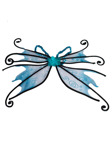 Curley Blue and Black Costume Fairy Wings - Main Image