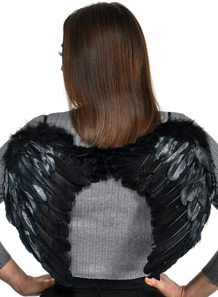 Small Black Angel Costume Wings - Main Image