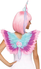 Pastel Unicorn Horn and Feather Wings Costume Accessory Set