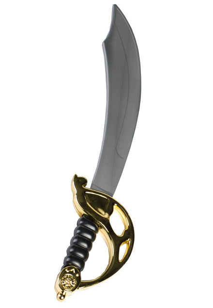 Silver and Gold Plastic Pirate Cutlass Costume Weapon