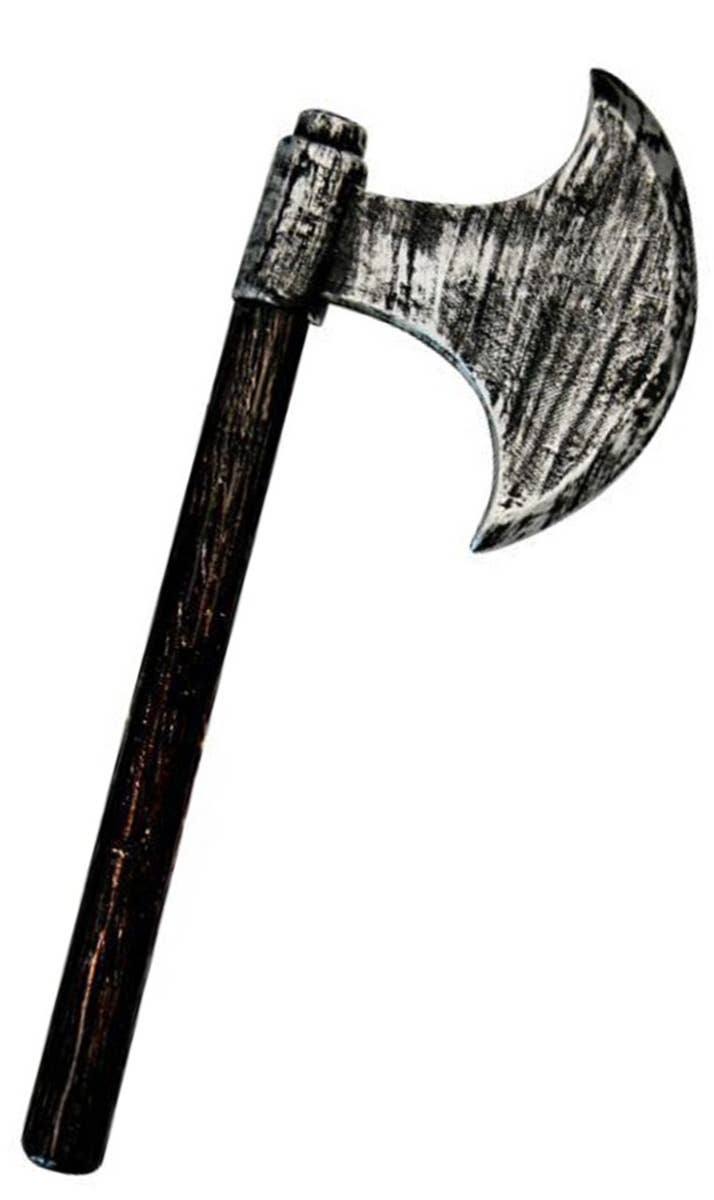 Medieval Silver Plastic Viking Battle Axe Costume Accessory 