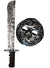 Rustic Silver Jason Voorhees Hockey Mask and Machete Costume Accessory Set