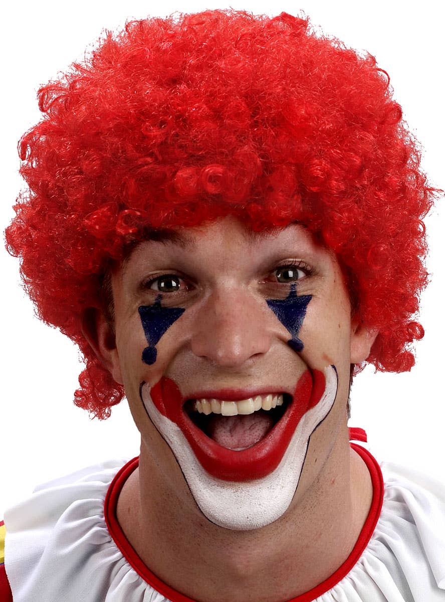 Adult's Curly Red Clown Afro Costume Wig Main Image