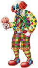Image of Zombie Clown Jointed Cut-Out Halloween Decoration