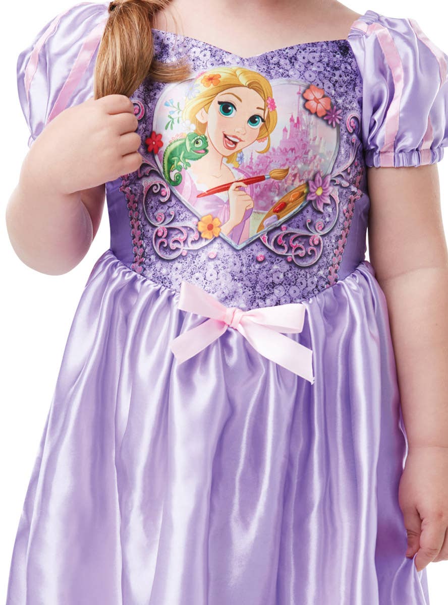 Image of Tangled Rapunzel Toddler Girls Disney Princess Costume - Close View