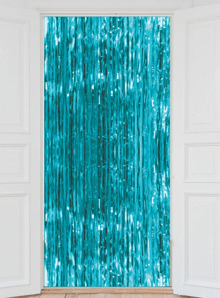 Image of Teal Foil Tassel 2m x 90cm Backdrop Decoration