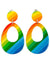 Women's Rainbow Teardrop 80's clip on costume earrings Main Image