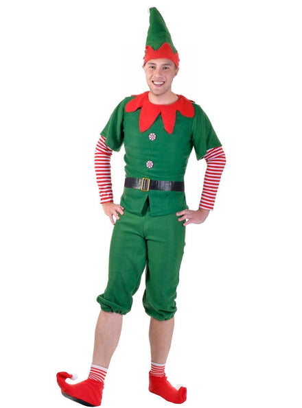 Image of Cheery Green Christmas Elf Teen Boy's Costume