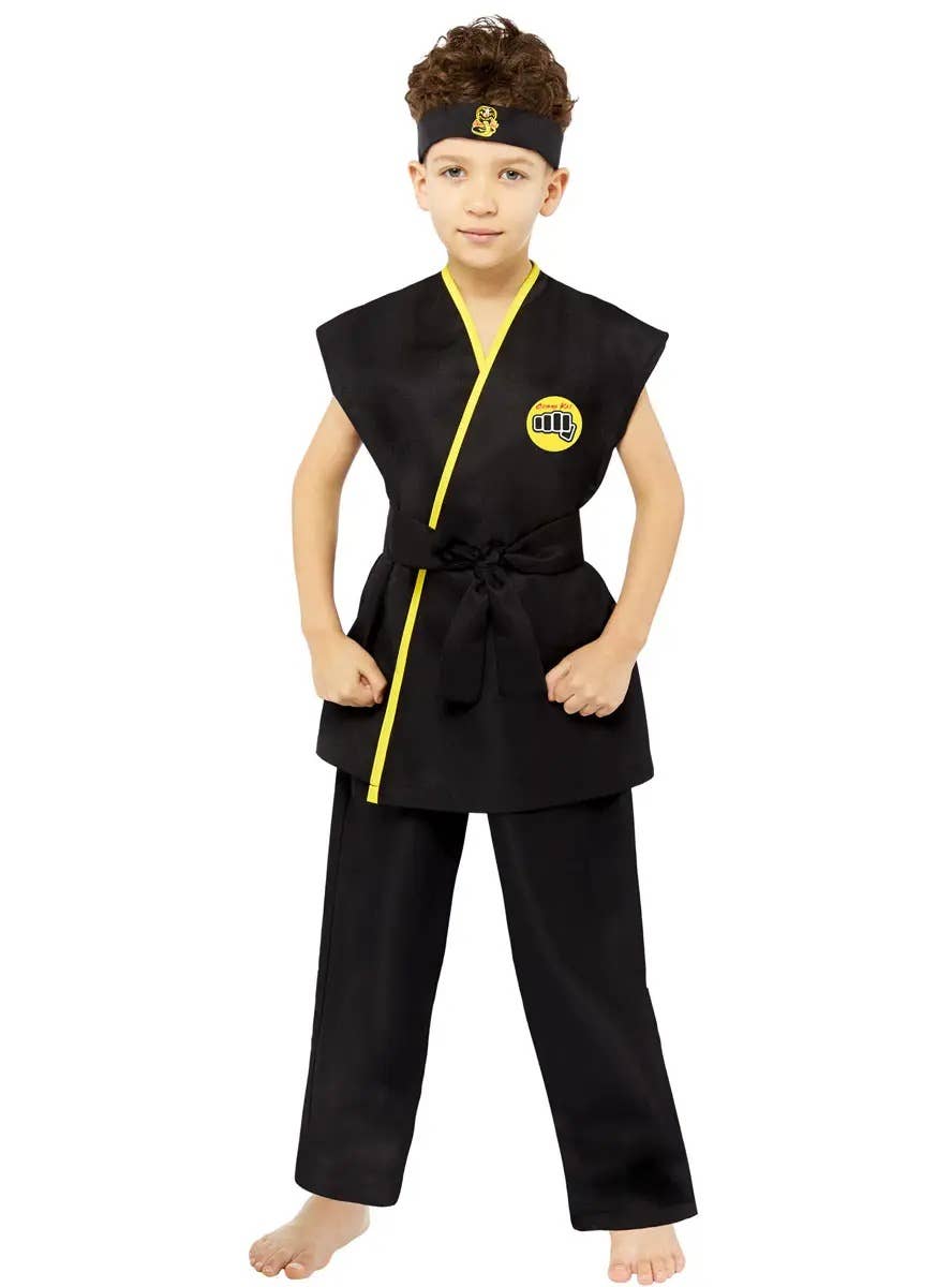 Teen Boys Cobra Kai Black Karate Gi Costume