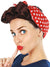 Brown Rosie the Riveter Costume Wig with Scarf