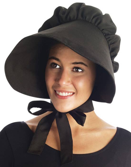 Black Colonial Women's Bonnet Costume Hat