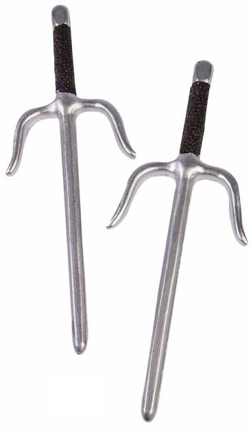 Antique Silver Ninja Daggers Costume Accessory Weapon Set