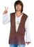 Image of 1970's Plus Size Men's Brown Hippie Costume Vest