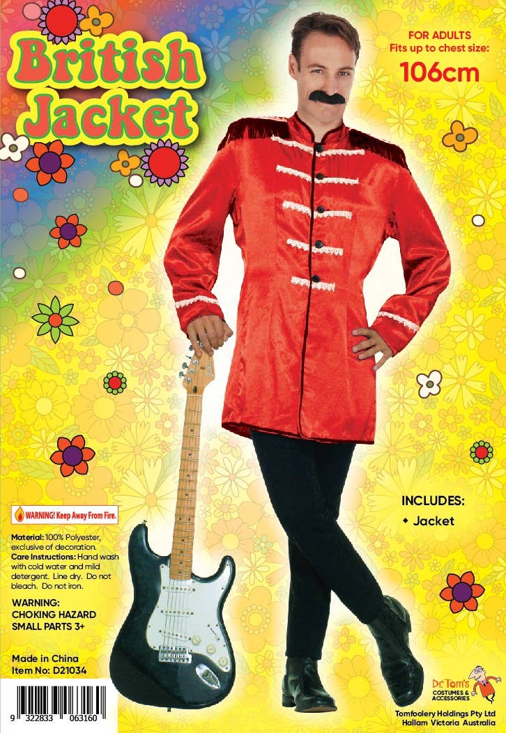 Beatles Inspired Mens Red British Costume Jacket