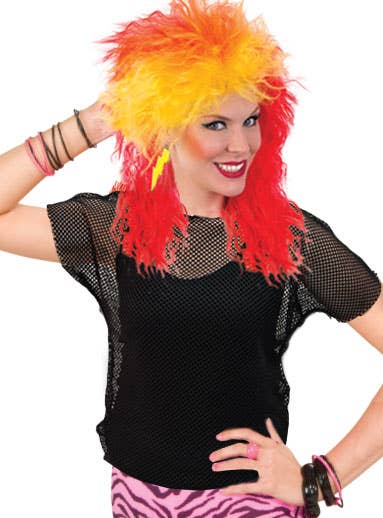 Women's Short Sleeve 80's Black Fishnet Costume Top