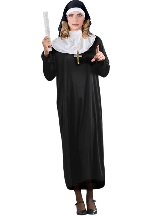 Women's Classic Black Nun Dress Up Costume