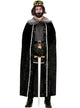 Adults Long Black Velvet Medieval Costume Cape with Fur Trim